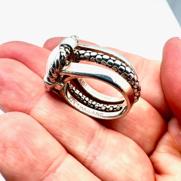 Michael Dawkins Ring Sterling Silver White Howlite Size 8 - Picture 3 of 5